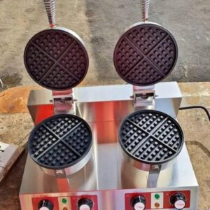 Commercial double waffle baker