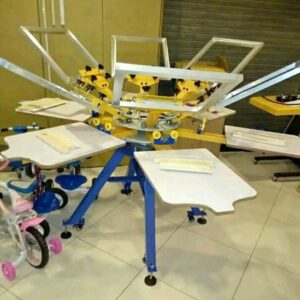 6 colour 6 station screen printing